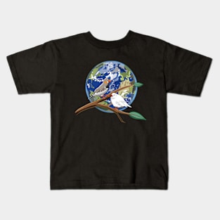 World and Two Birds Kids T-Shirt